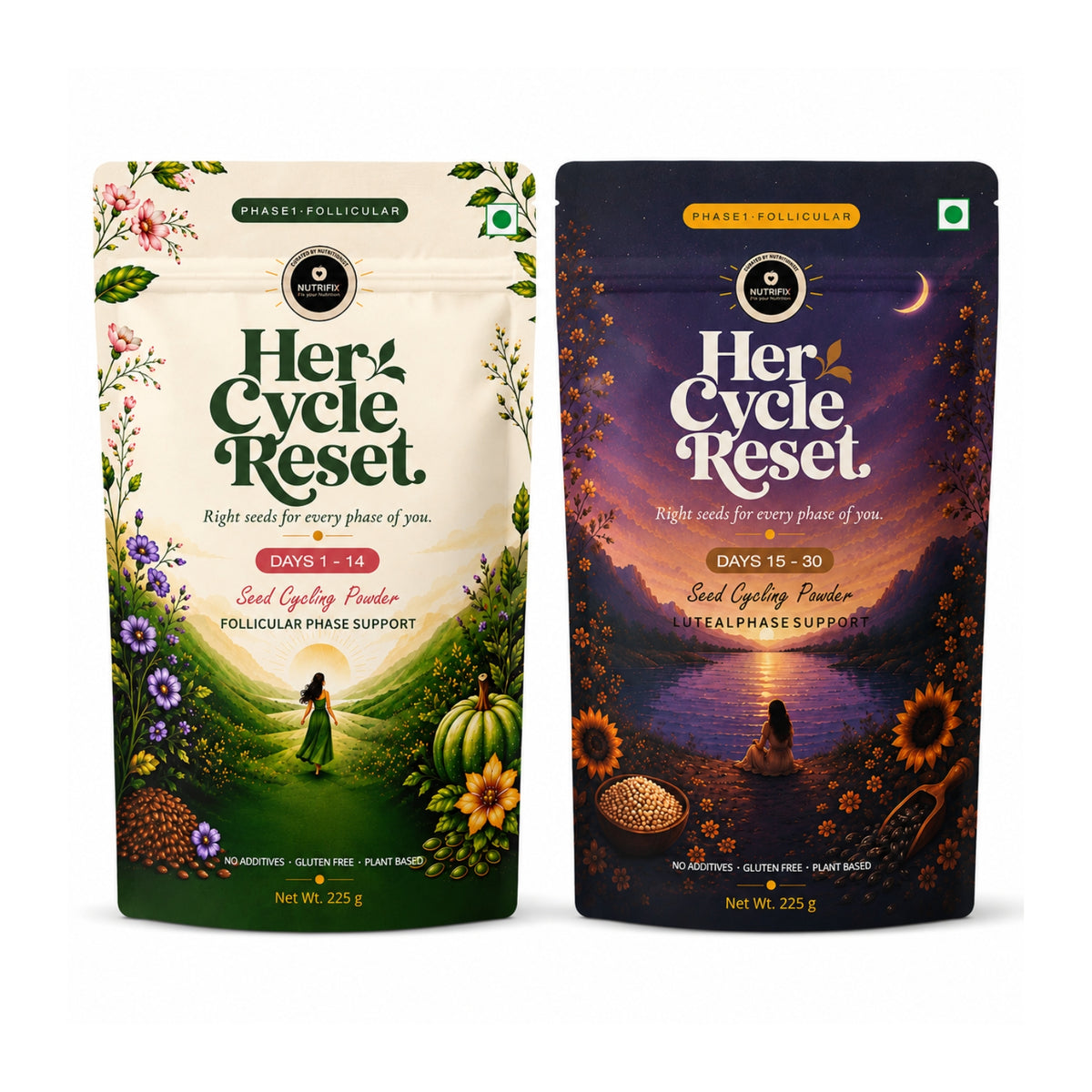 Her Cycle Reset - Seed Cycling Mix | Phase 1 &Phase 2 | Hormone Wellness Blend